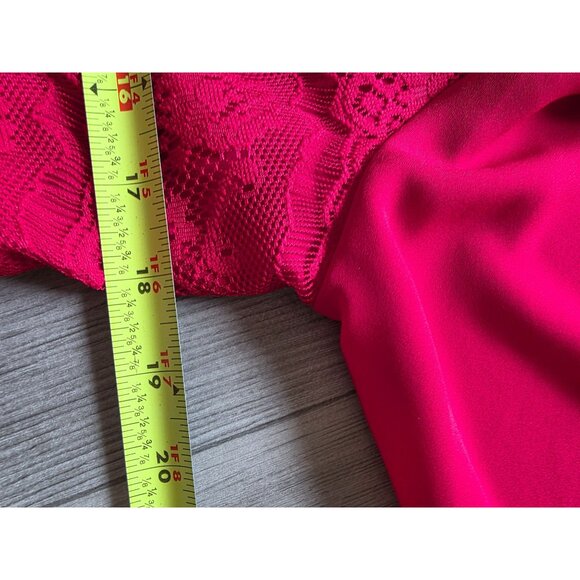 Valerie Stevens Womens Red Lace Button-Down Blouse S - Picture 7 of 7